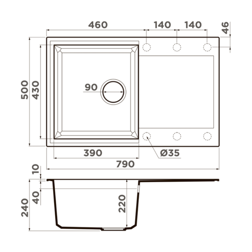Мойка кухонная Omoikiri Sakaime 79 Ваниль 4993277 — изображение 4