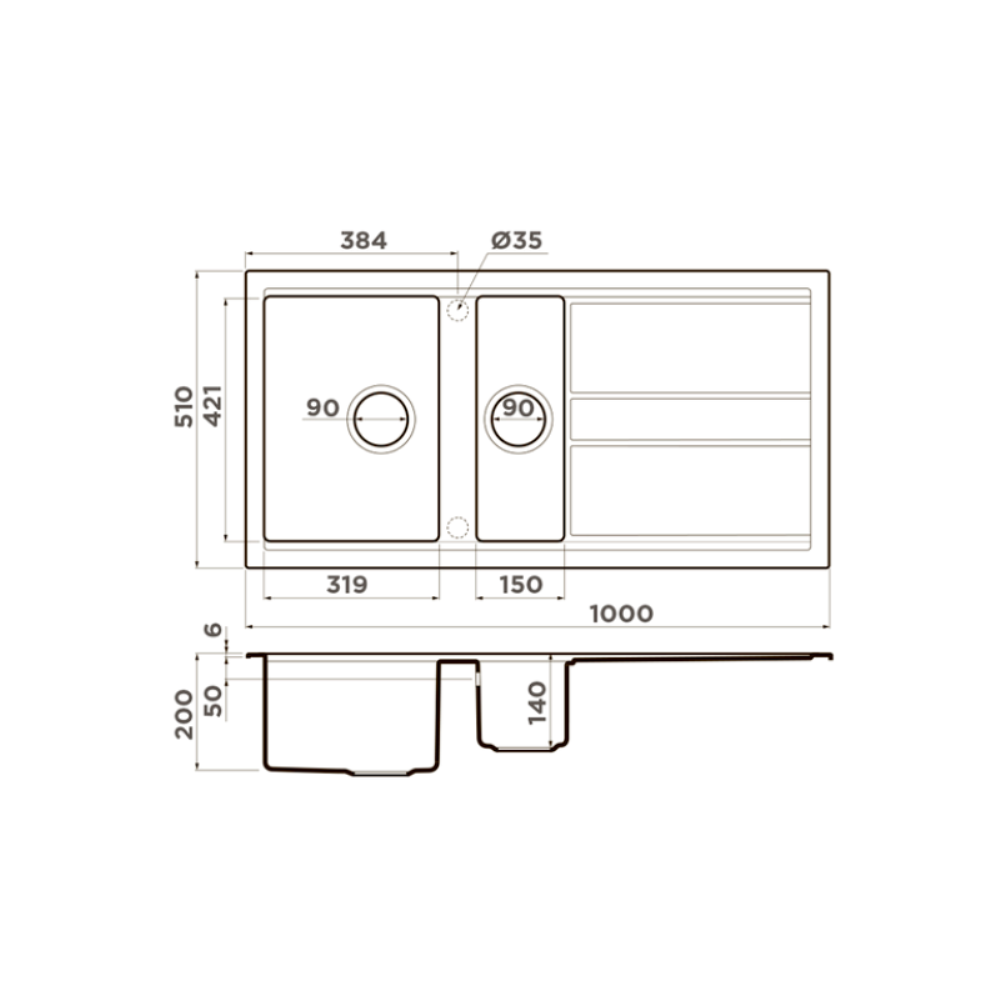 Мойка кухонная Omoikiri Kitagawa 100 Белый матовый 4993803 — изображение 4