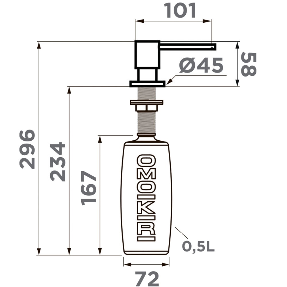 Дозатор встраиваемый Omoikiri OM-03 Золото светлое 4995042 — изображение 4